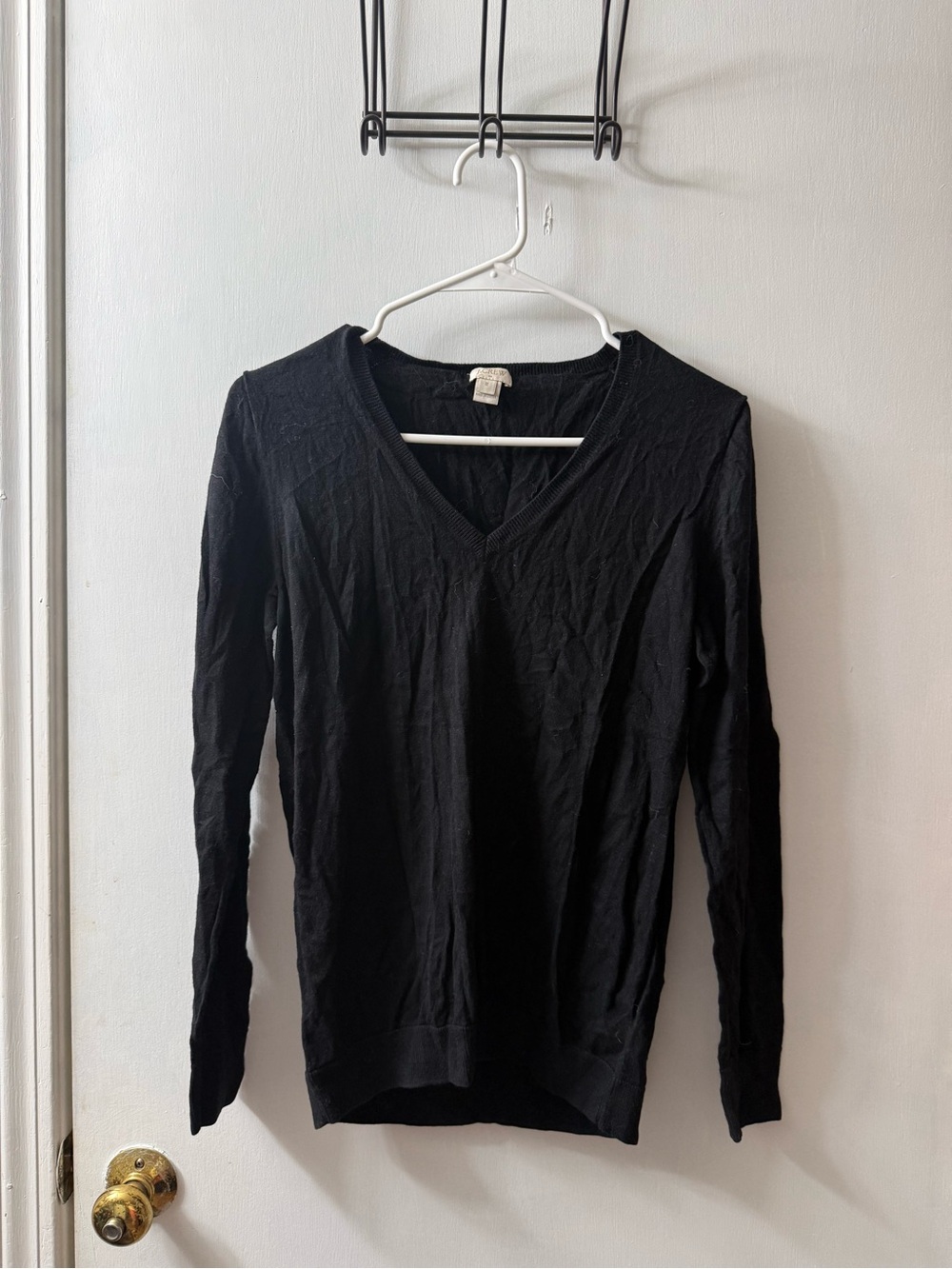 J Crew Classic Black V-Neck Women's Sweater